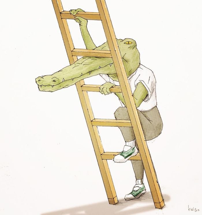 Keigo 8 cocodrilo viñetas ilustración humor dibujo