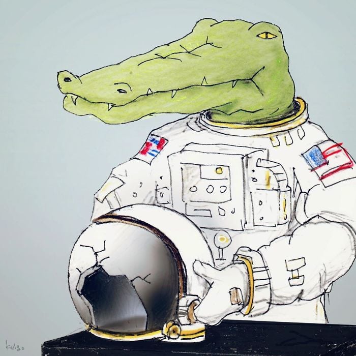 Keigo 9 cocodrilo viñetas ilustración humor dibujo