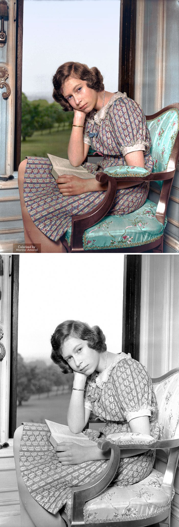 Marina Amaral coloreando fotos antiguas