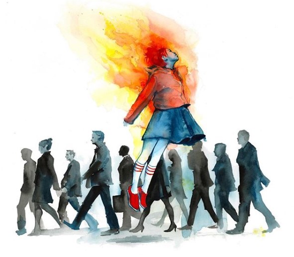 Lora Zombie 14 arte grunge ilustración artista denuncia social reivindicación pintura