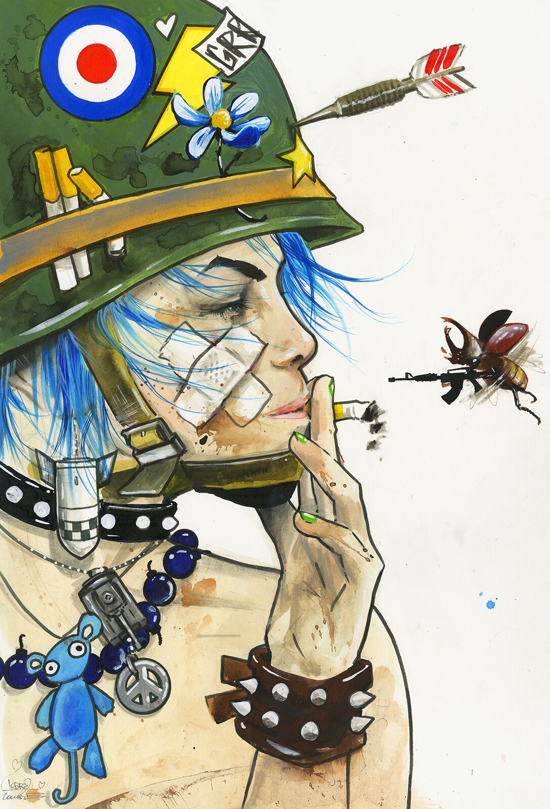 Lora Zombie 6 arte grunge ilustración artista denuncia social reivindicación pintura
