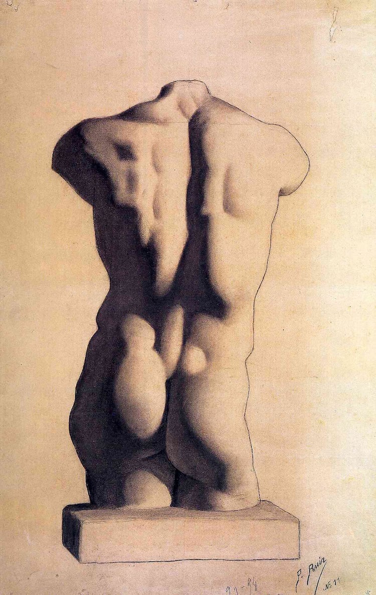 "Yeso Torso Masculino", 1893.
