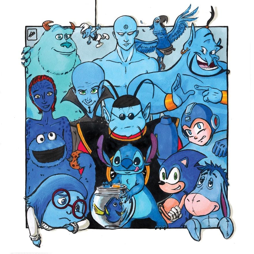 LindaBouderbala 3 ilustración humor héroes villanos cómic dibujos colores