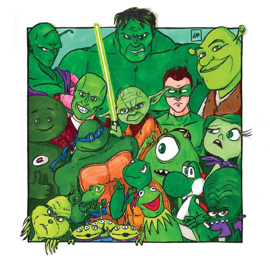 LindaBouderbala 6 ilustración humor héroes villanos cómic dibujos colores