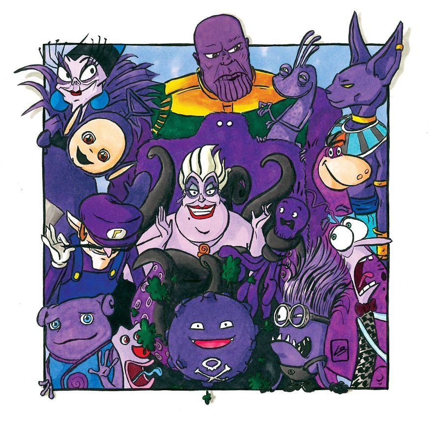 LindaBouderbala 9 ilustración humor héroes villanos cómic dibujos colores