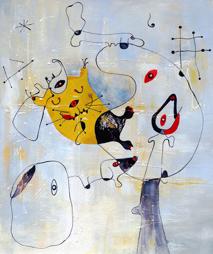 VeselkaVelinova 11 gatos ilustración pintura estilosartíticos mocimientos artísticos curiosidad