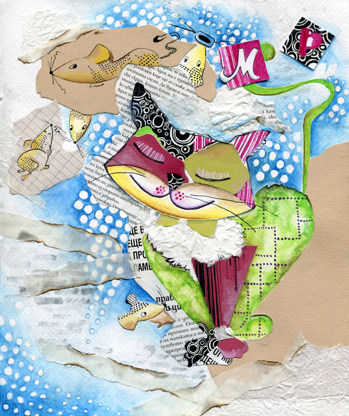 VeselkaVelinova 12 gatos ilustración pintura estilosartíticos mocimientos artísticos curiosidad