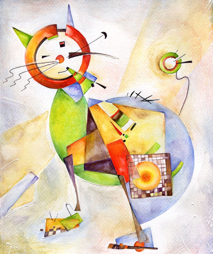 VeselkaVelinova 4 gatos ilustración pintura estilosartíticos mocimientos artísticos curiosidad