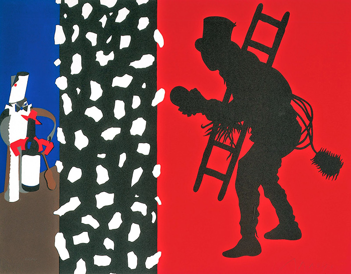 Viva. Litografía de la serie El deshollinador. Eduardo Arroyo
