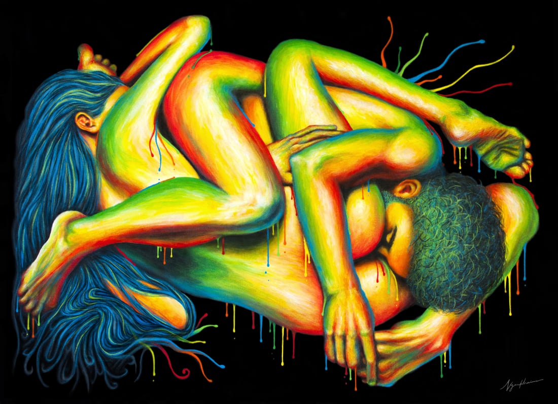 Anatomía del amor y sexo explícito en las fluorescentes pinturas de  Nymphainna - Cultura Inquieta