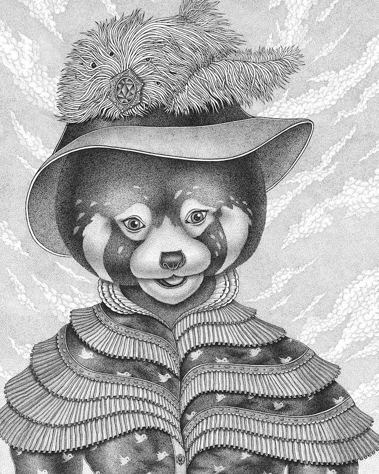 DzmitryiKashtalyan 15 ilustración animales belleza estimulante dibujo arte punteado