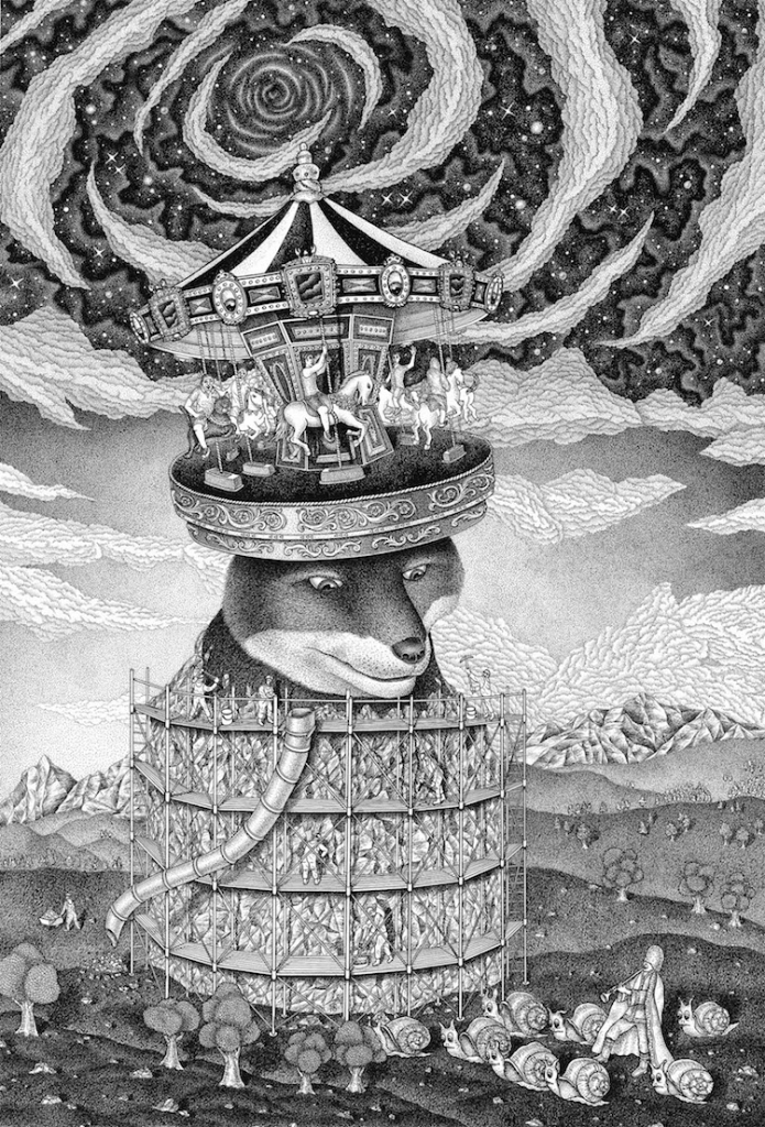 DzmitryiKashtalyan 1 ilustración animales belleza estimulante dibujo arte punteado