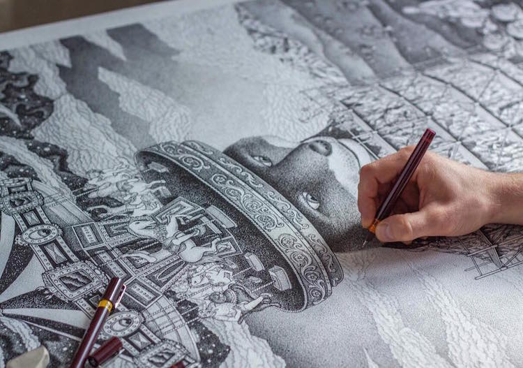 DzmitryiKashtalyan 4 ilustración animales belleza estimulante dibujo arte punteado