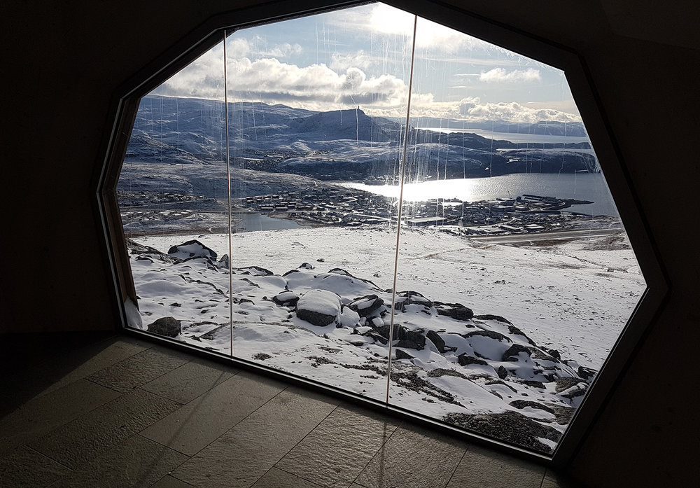 cabaña en el ártico vistas