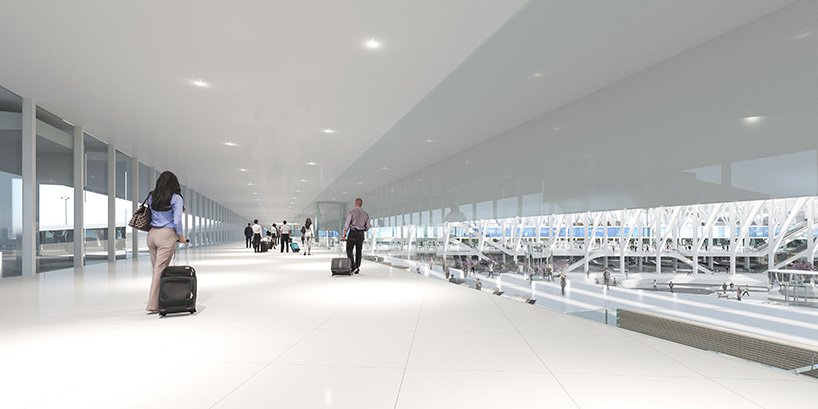 Pasillo proyecto Calatrava aeropuerto Chicago