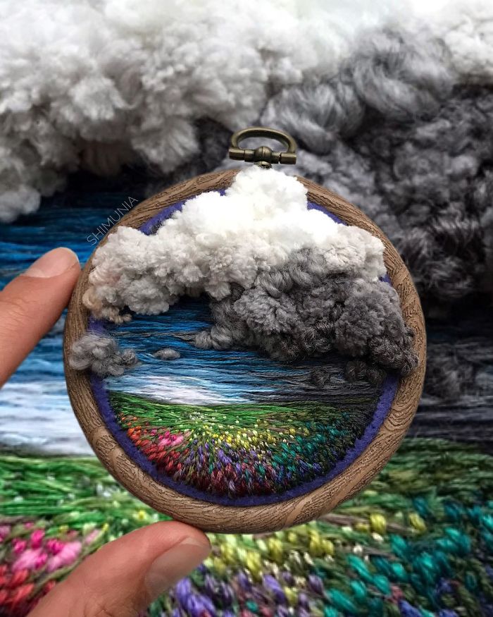 VeraShimunia 14 belleza bordado artesania miniatura color impresionimos paisaje estilodevida