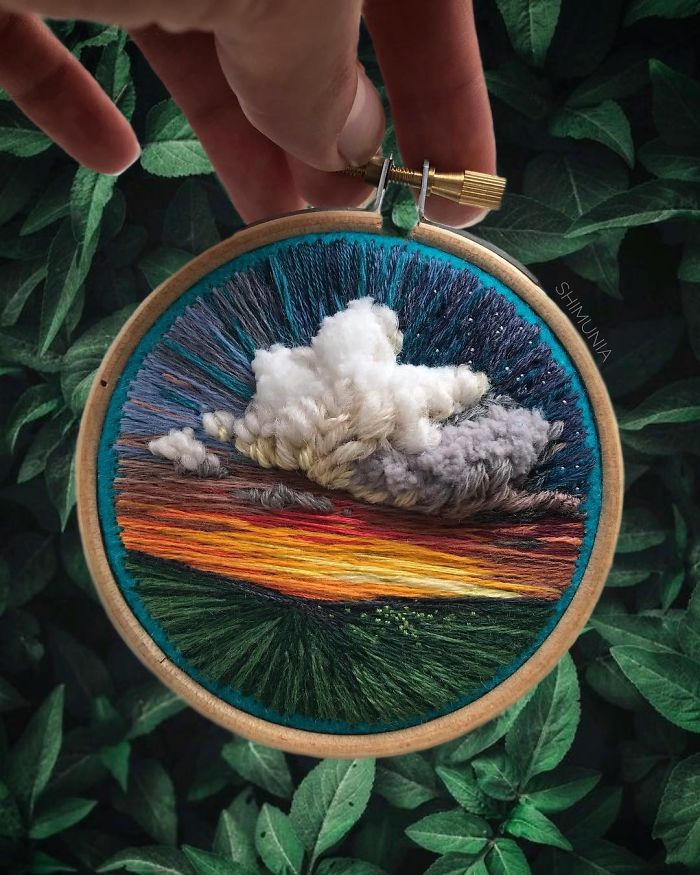 VeraShimunia 20 belleza bordado artesania miniatura color impresionimos paisaje estilodevida