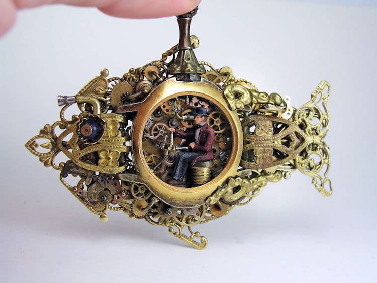 Gregory Grozos 2 miniatura relojes de bolsillo reloj artesania curiosidad