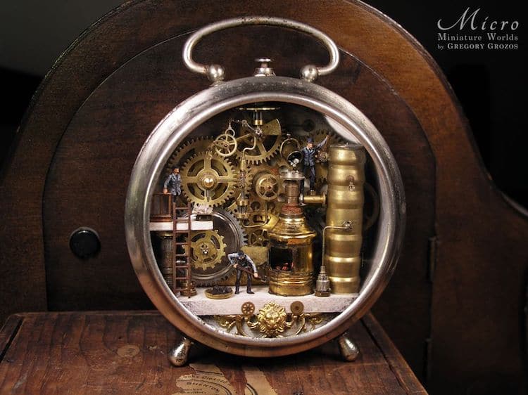Gregory Grozos 4 miniatura relojes de bolsillo reloj artesania curiosidad
