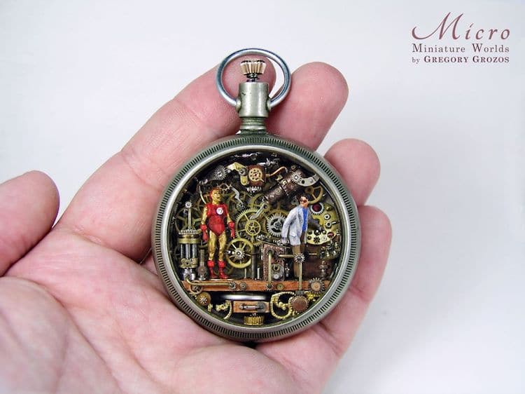 Gregory Grozos 5 miniatura relojes de bolsillo reloj artesania curiosidad
