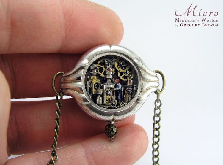 Gregory Grozos 6 miniatura relojes de bolsillo reloj artesania curiosidad