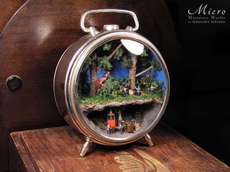 Gregory Grozos 7 miniatura relojes de bolsillo reloj artesania curiosidad