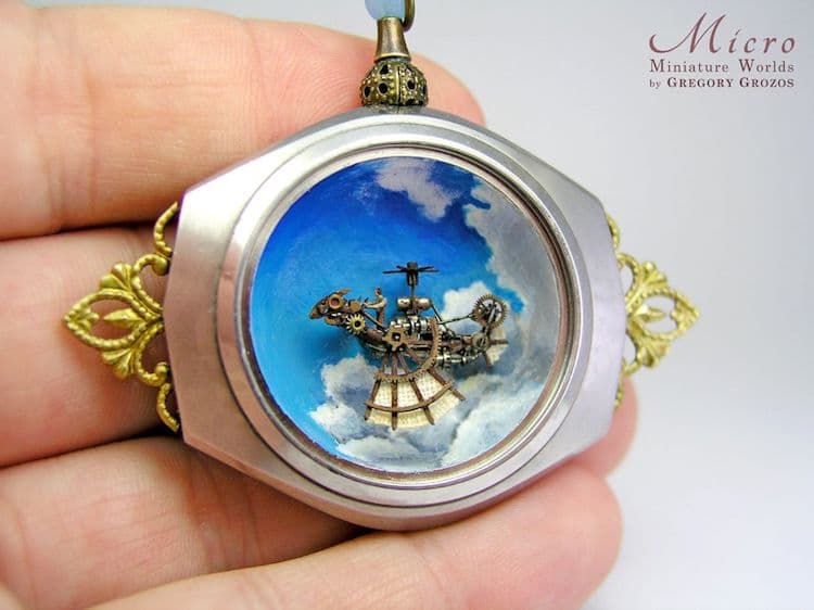 Gregory Grozos 8 miniatura relojes de bolsillo reloj artesania curiosidad