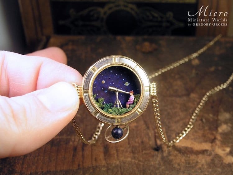 Gregory Grozos 9 miniatura relojes de bolsillo reloj artesania curiosidad