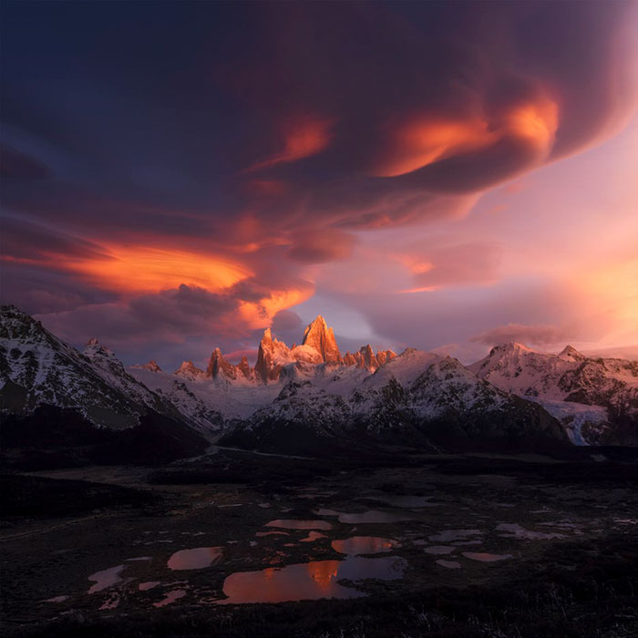 Monte Fitz Roy, Patagonia, Argentina, por Xiao Zhu