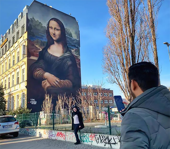LaGioconda 3 Mural Berlin LaMonaLisa LeonardoDaVinci IntervencionesUrbanas Pintura DieDixons