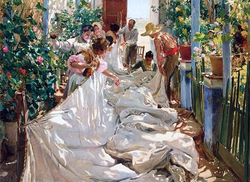 Joaquin Sorolla. 'Cosiendo la vela'