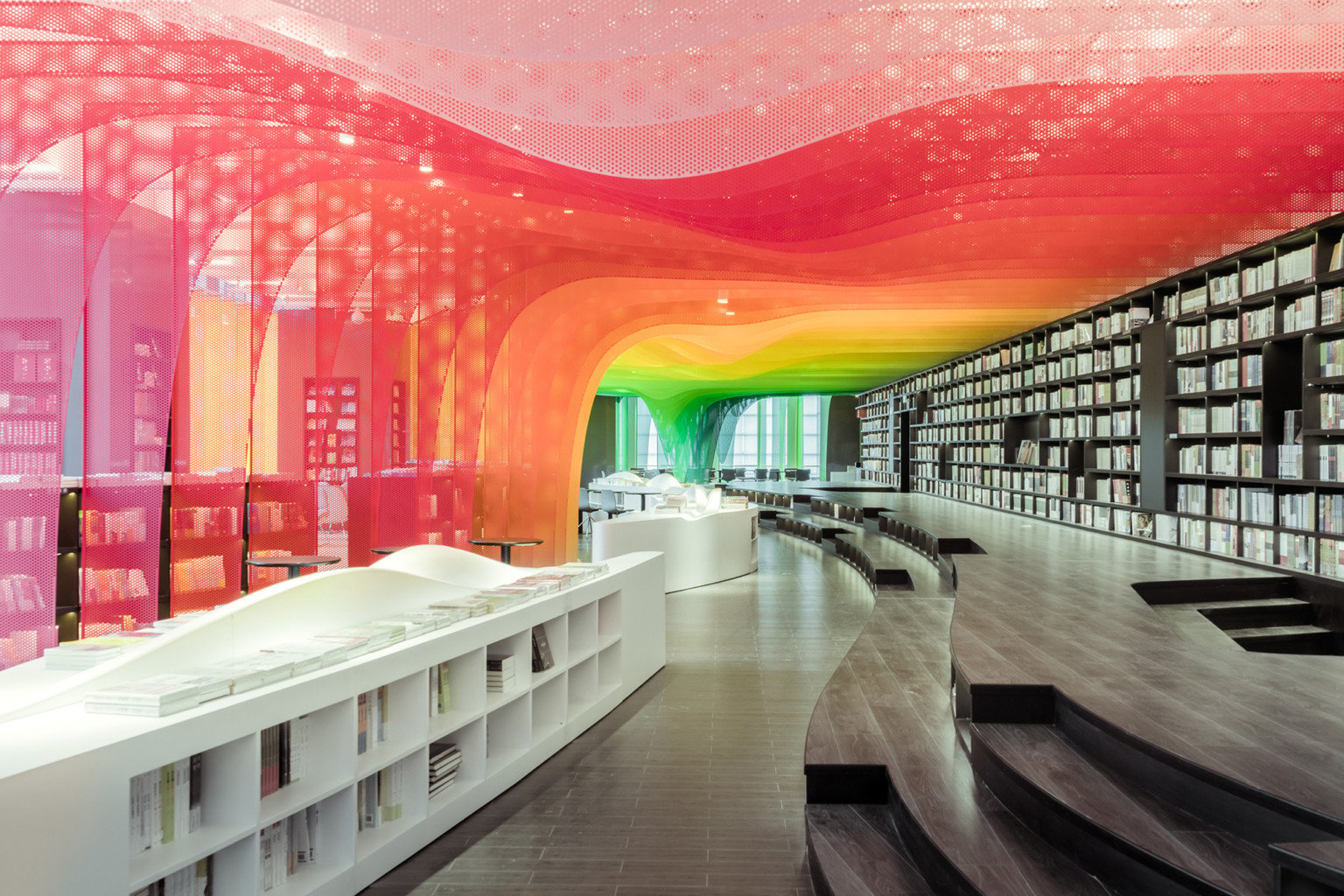 XanaduOfRainbows 9 disenodeinteriores arquitectura color WUtopiaLab China librería instalaciones