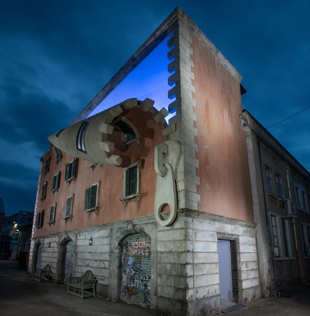 Alex Chinneck 9 Milan diseño efecto optico arquitectura escultura IQOS World Revealed cremallera