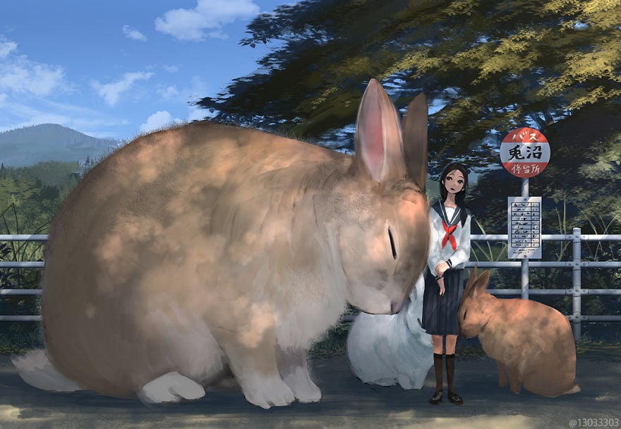 Ariduka55 Monokubo 10 ilustarcion Japon Studio Ghibli Hayao Miyazaki gato dibujos magia