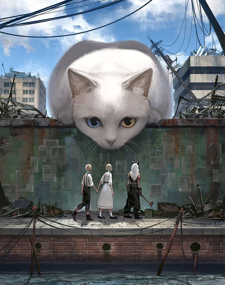 Ariduka55 Monokubo 13 ilustarcion Japon Studio Ghibli Hayao Miyazaki gato dibujos magia