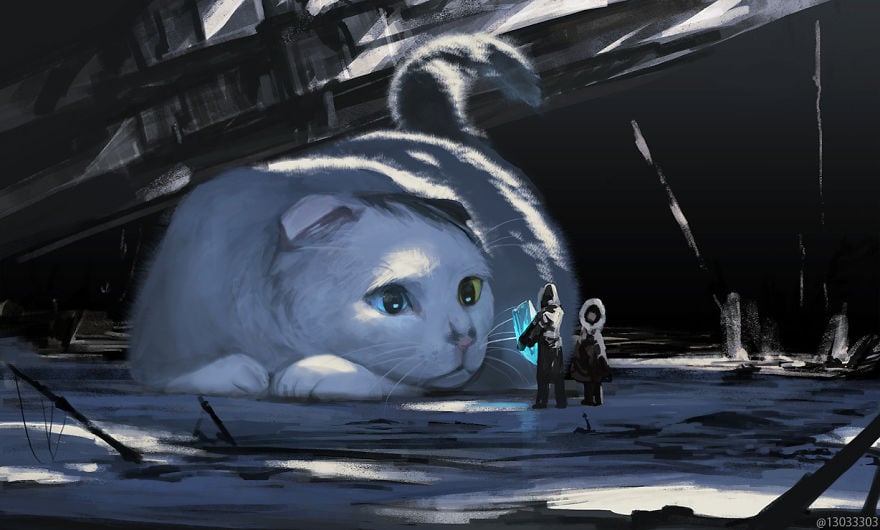 Ariduka55 Monokubo 6 ilustarcion Japon Studio Ghibli Hayao Miyazaki gato dibujos magia