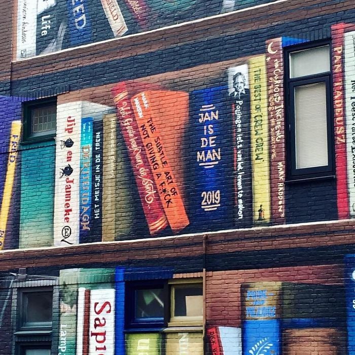 Jan Is de Man 6 Deef Feed street art intervenciones urbanas libros biblioteca 3D mural