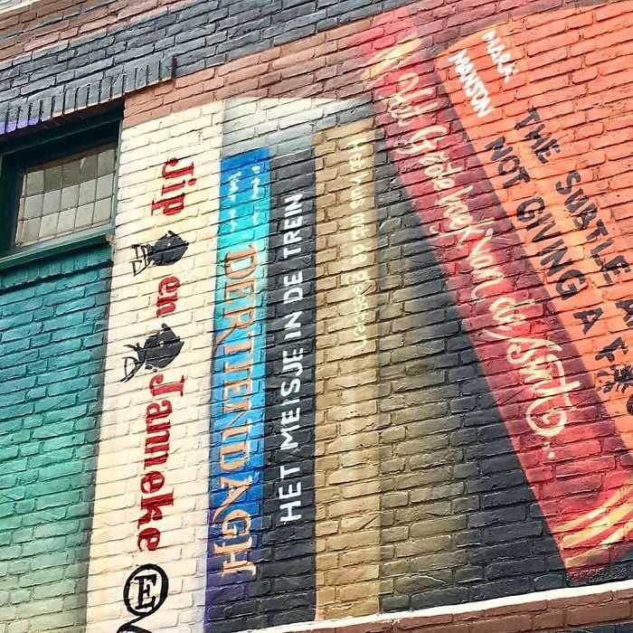 Jan Is de Man 7 Deef Feed street art intervenciones urbanas libros biblioteca 3D mural