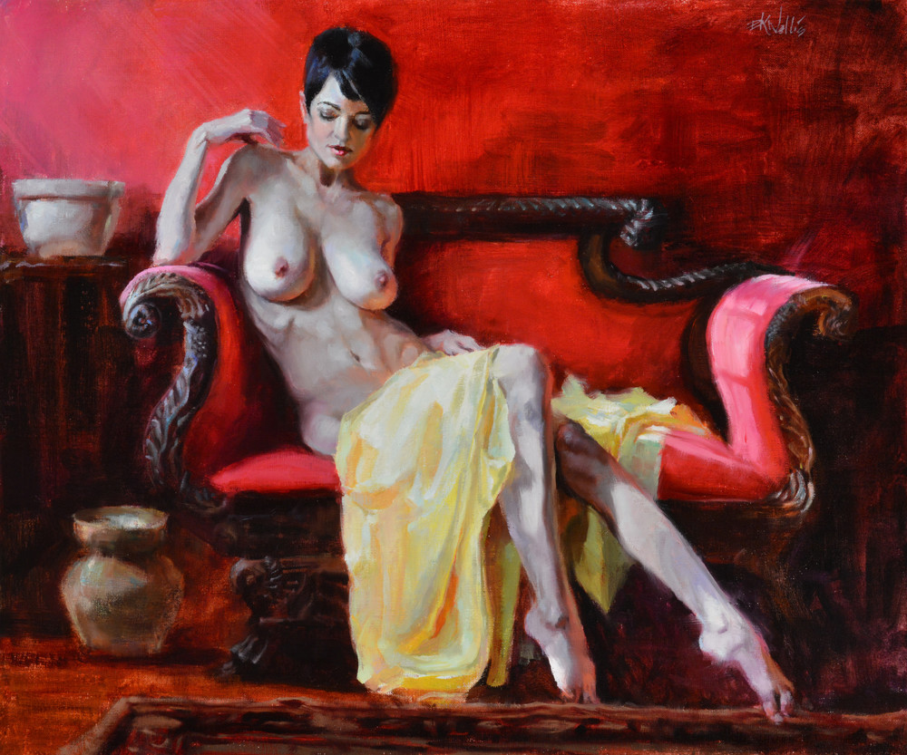 Pintura de mujer desnuda de Eric Wallis.