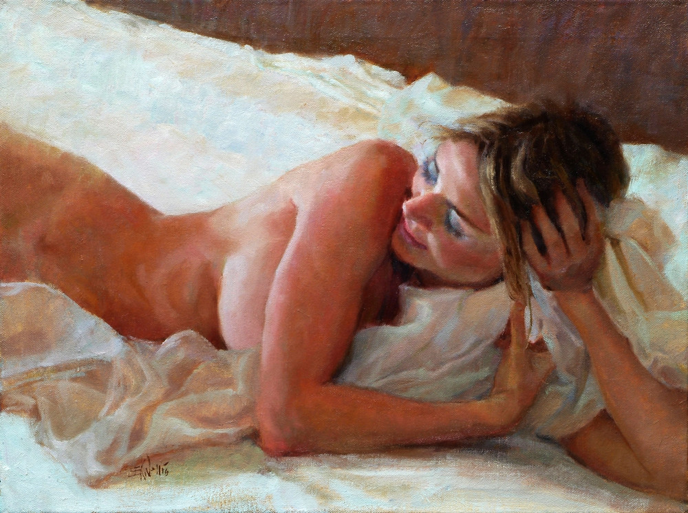 Pintura de mujer desnuda de Eric Wallis.