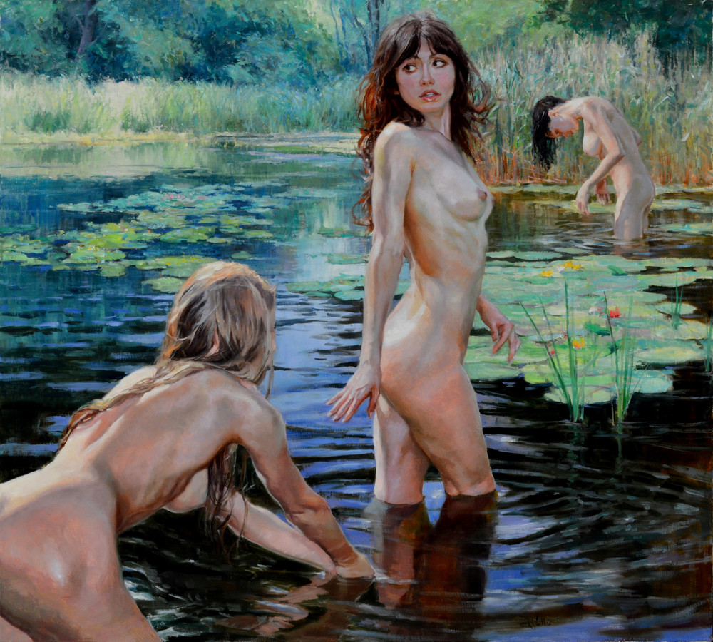 Pintura de mujer desnuda de Eric Wallis.