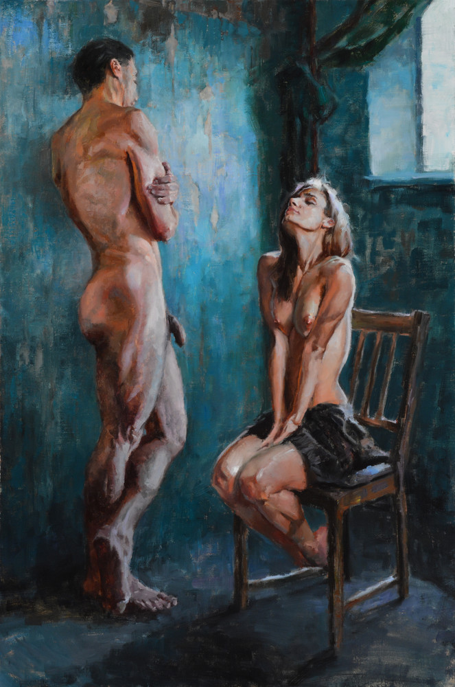 Pintura de mujer desnuda de Eric Wallis.