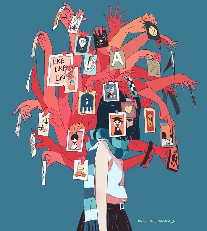 Mimi N 13 ilustracion psicoogia sociedad redes sociales Instagram