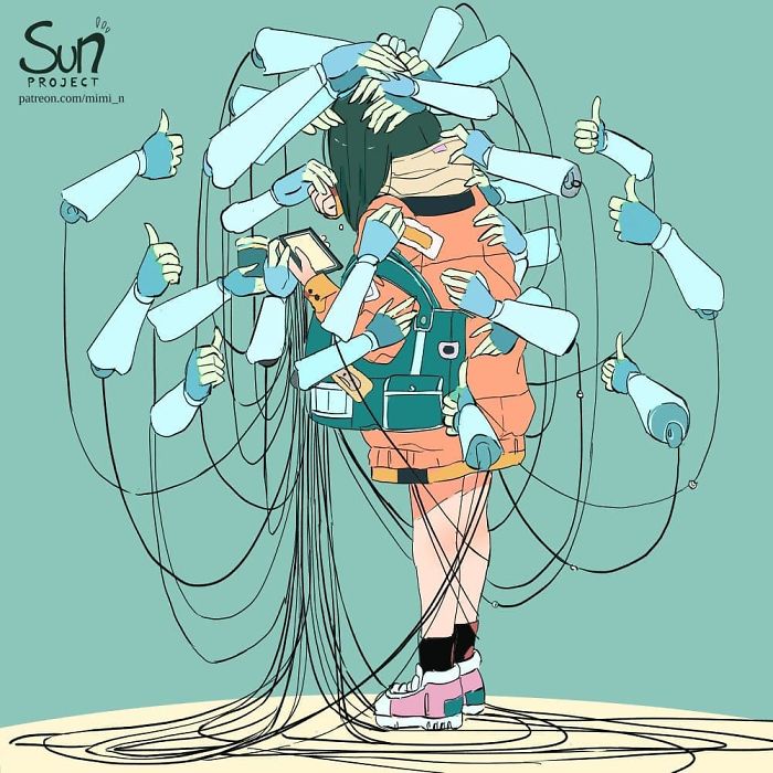 Mimi N 15 ilustracion psicoogia sociedad redes sociales Instagram