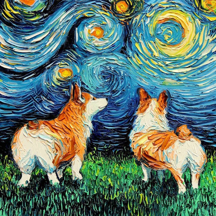 Aja Trier 1 postimpresionismo Vincent Van Gogh perros pintura