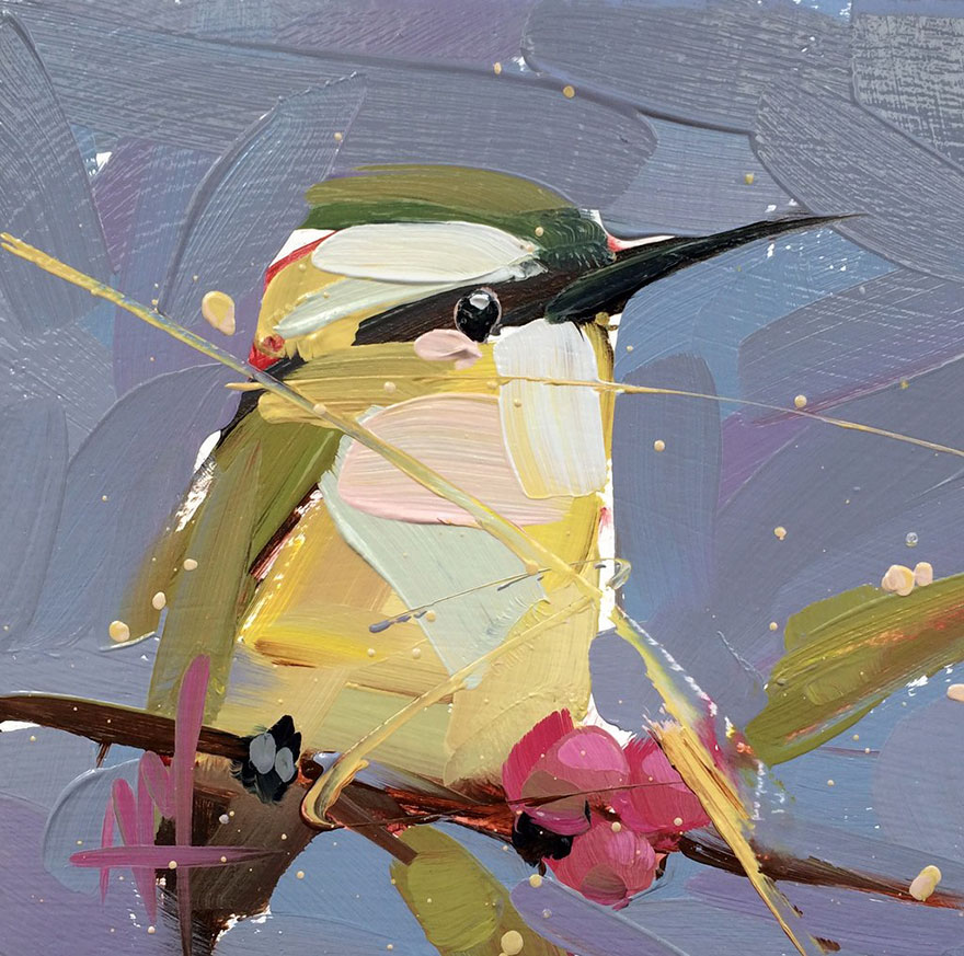 Angela Moulton 4 oleo pintura pajaros impresionismo color