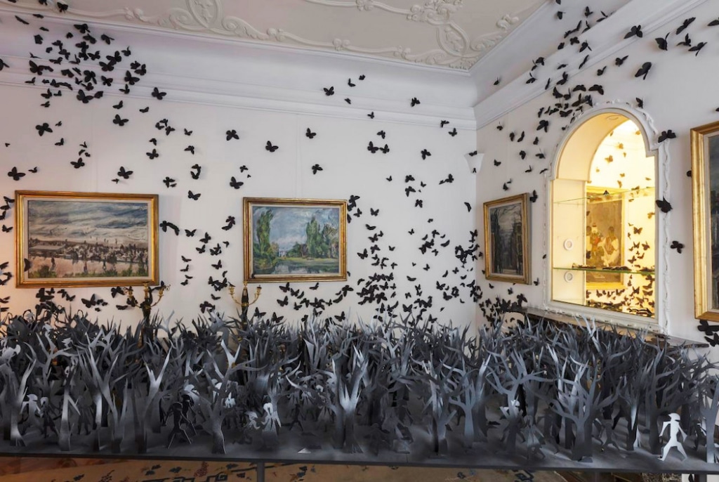 Carlos Amorales 6 Black Cloud Fondazione Adolfo Pini instalacion mariposas escultura