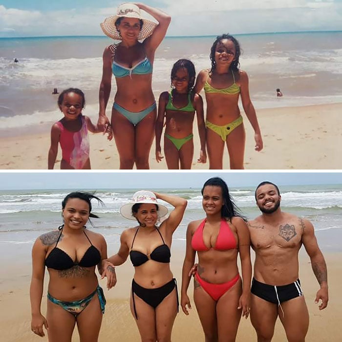 Familia antes y despues 10 fotografia retro humor emocional experimento fotografico