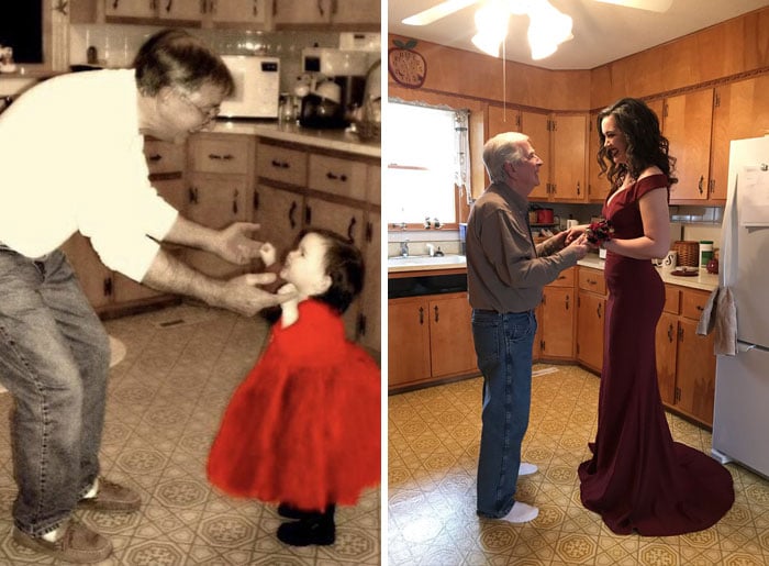 Familia antes y despues 2 fotografia retro humor emocional experimento fotografico