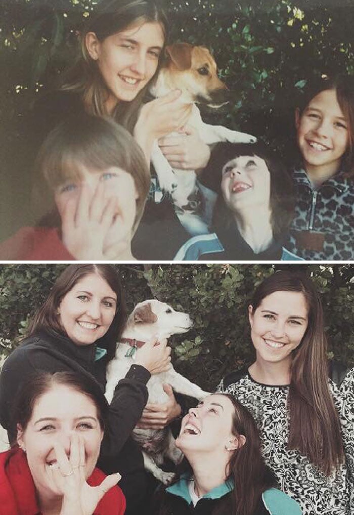 Familia antes y despues 4 fotografia retro humor emocional experimento fotografico